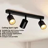 Black square three-head spotlight-light source not included