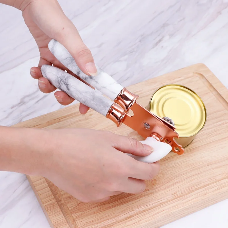 Лидер продаж на Amazon, кухонные принадлежности, кухонные аксессуары из нержавеющей стали цвета розового золота с ручкой из мрамора