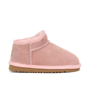 Customized Leather Ankle Shoes for Girls Wholesale Fashion Winter Shoes for Baby Brand Little Kids Snow Boots Children Footwear