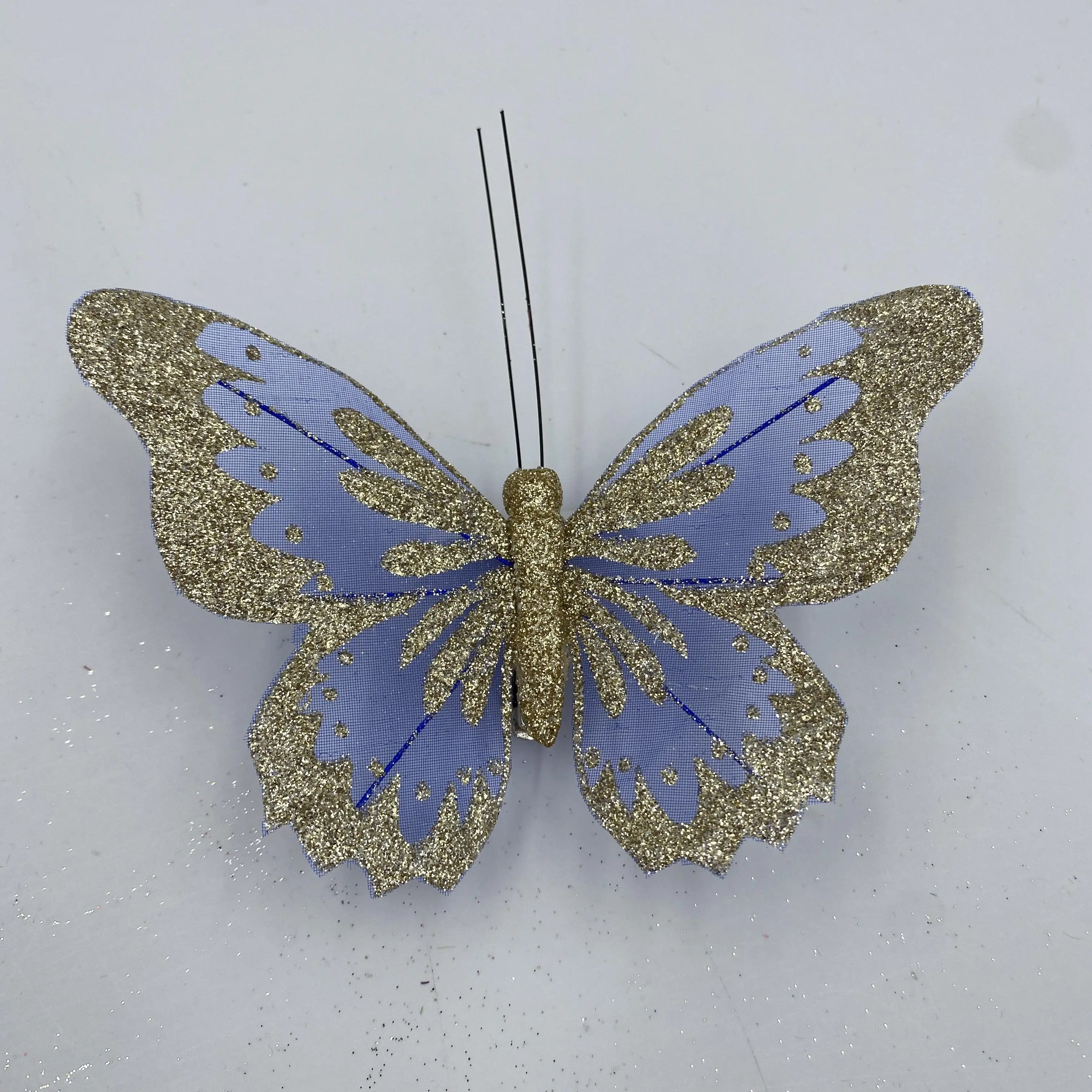 Blue Gradient Butterfly With Clip for Wedding Multi Color Butterflies Festival Decoration Wholesale