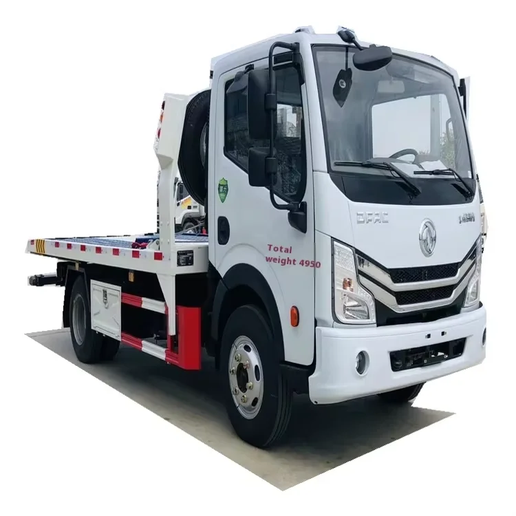 Dongfeng 4x2 Pequeno Caminhão Reboque Plataforma de 3, 4 ou 5 Toneladas Veículo Guincho com Plataforma para Trabalhos de Recuperação e Reparo