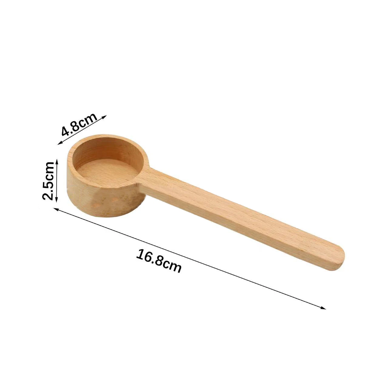 2 Buchenholz-Kaffeelöffel – Langer Griff, Für Kaffee, Protein, Tee, Gewürze, 16,8 Cm & 10 Cm