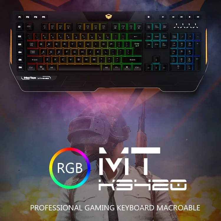 MeeTion K9420 Support Azerty Arabe Programming Macro Backlit USB PC Ordinateur Clavier Gamer Gaming Keyboard