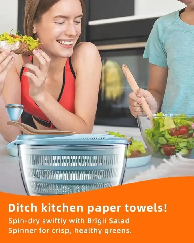 4.24 Quart Salad Spinner with Double Drainage