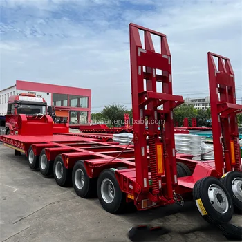 Heavy Duty Machine Transport Hydraulic gooseneck detachable low bed/lowboy semi truck excavator trailer