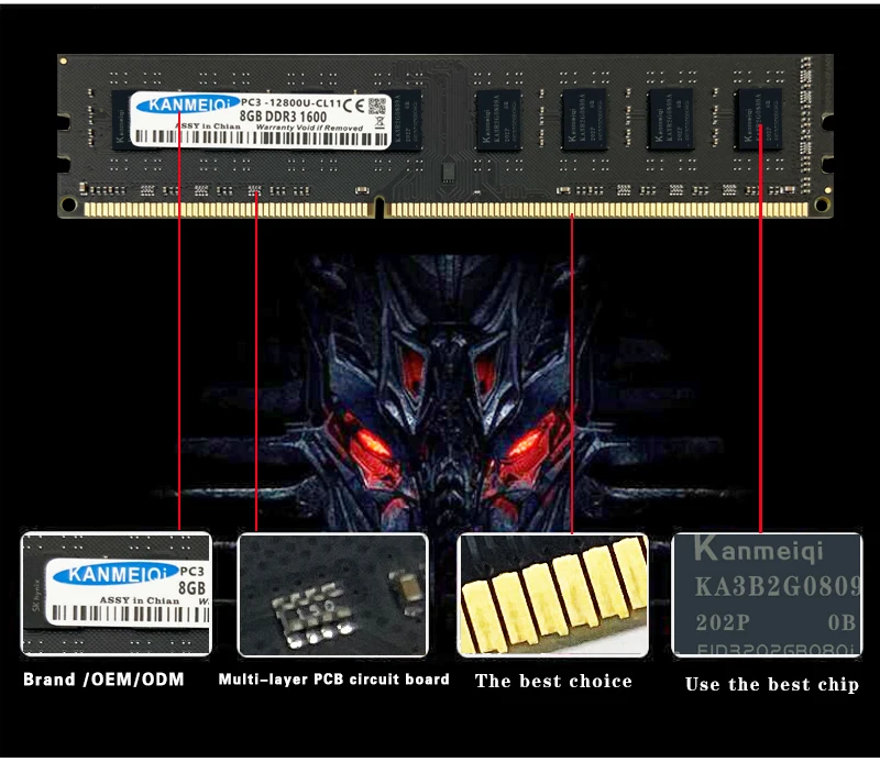 Module de mémoire DDR3 personnalisé, 2 go/4 go/8 go, pour ordinateur de bureau, emballage de vente au détail comme nécessaire, nouveau