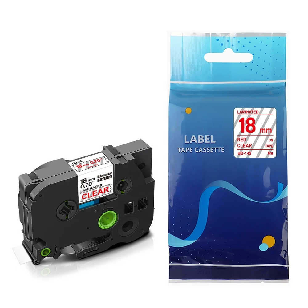 Factory Price Tz142 Label Tape Red On Clear Compatible P Touch Tape For Brother P Touch Printer 18mm Tze142 - Buy For Brother P Touch Tape 18mm,P ...