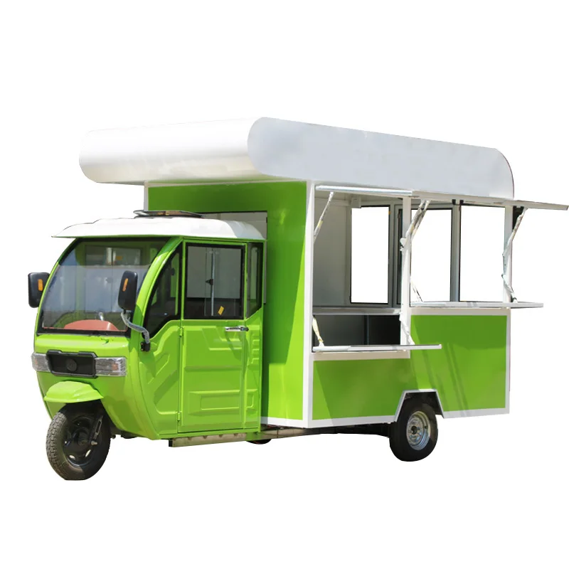 2023 hot selling factory outlet multipurpose mobile electric fast food snack beverage drinks tricycle pedicab three-wheeler