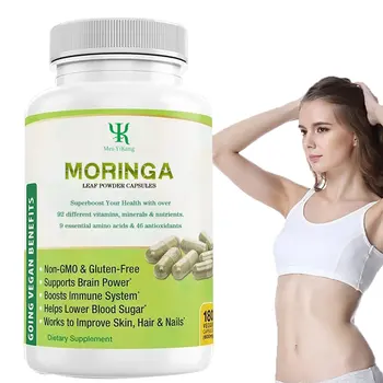 Custom Moringa leaf powder capsules support your health with over 92 different vitamins,minerals & nutrients hard capsules.
