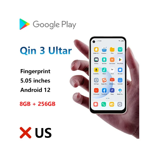Qin 3 Ultra Mini Mobile Phone - 4G, Android 12, 8GB RAM, 256GB