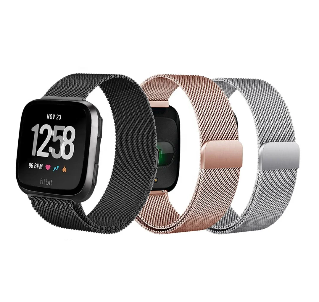 For Fitbit Versa Metal Milanese Band Stainless Steel Replacement Adjust Strap 