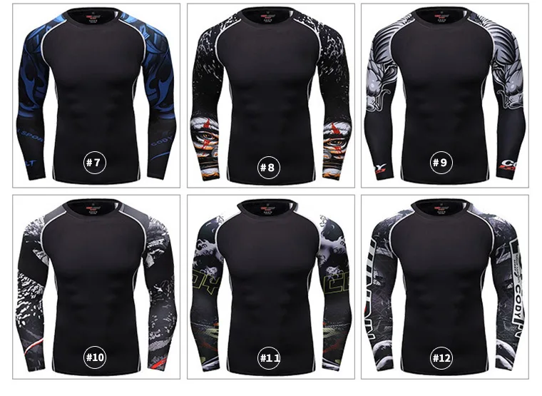 Одежда с цифровым принтом под заказ ODM/OEM Mma Bjj Rashguard мужская спортивная футболка длинным рукавом компрессионные шорты