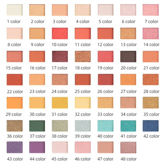 
 48 цветов Тени для век Макияж Красота Макияж Bejeweled матовые многоцветные оптом Природные Цвета Тени для век Палитра настроить OEM  