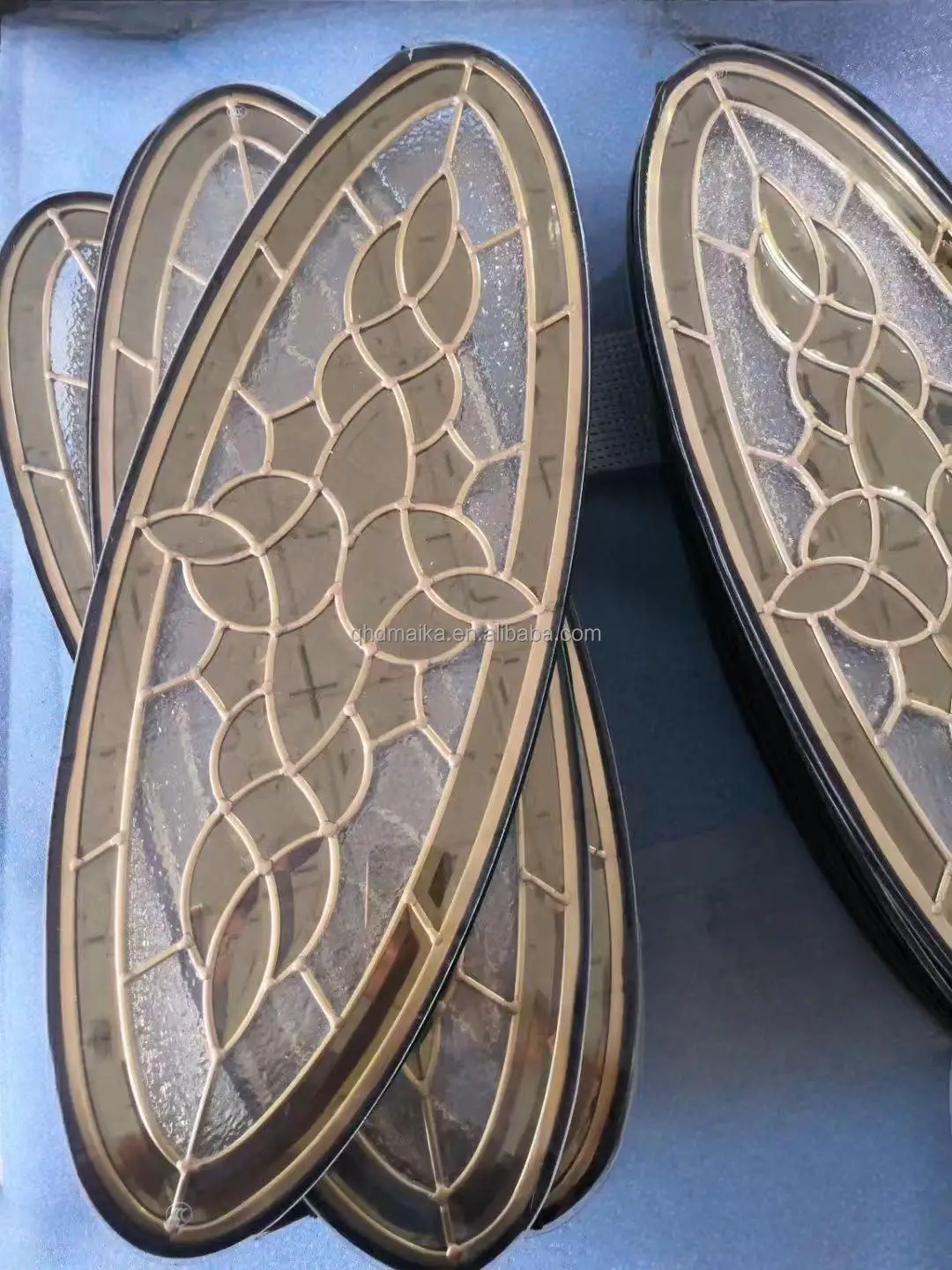 Bevel Edge Stain Glass Insert Church Colored Stained Glass for Door and Window Decor Art Glass for Decorative