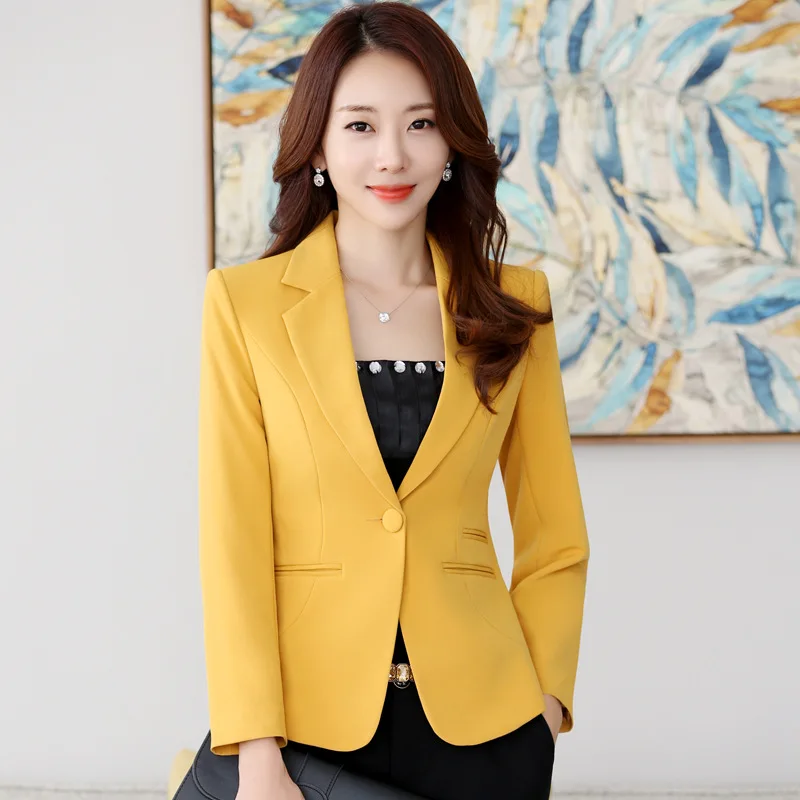 Single button fashion popular style ladies small suit spring and autumn short ladies suit jacket
