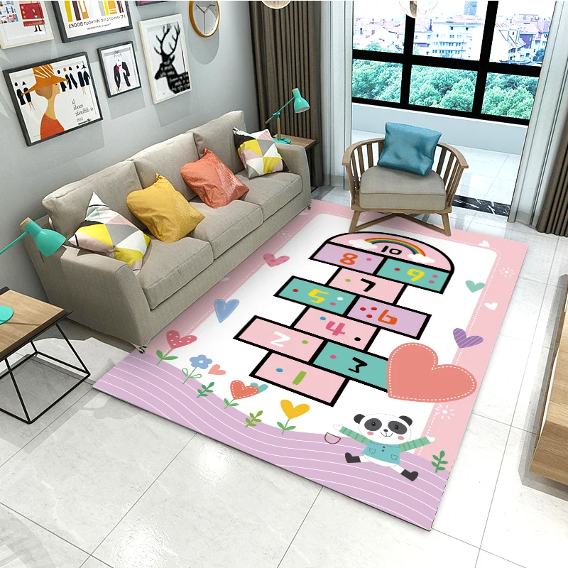 Custom Design Non-slip 3D Printing Pattern Rug Bedside Anti Fatigue Baby Play Children Mat for