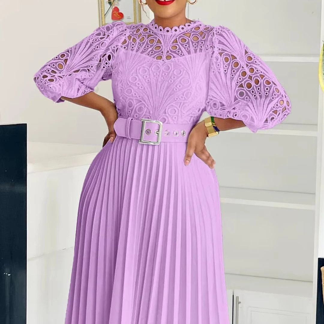 chinese dress ladies MUUSA crochet tutorial: Lace midi dress with short sleeves – Maana Crafts main image 1