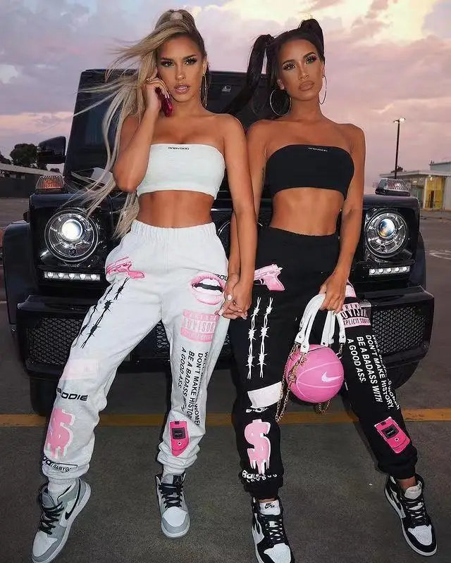 Женский летний комплект из 2 предметов укороченный топ без рукавов и джоггеры с рисунком дракона