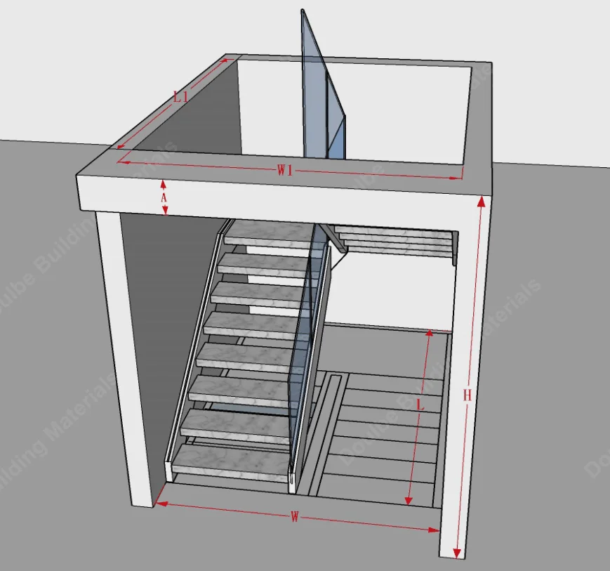 Floating modern staircase indoor invisible steel stringer wood stairs with glass railing details