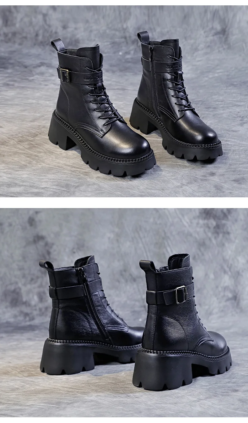 Botines Botas Gruesas De Tacón Negro Botas Martin Retro Tubo Corto De Fondo  Grueso De Estilo Británico Tacón Grueso Negro, Negro, 35 : Amazon.es:  Zapatos y complementos