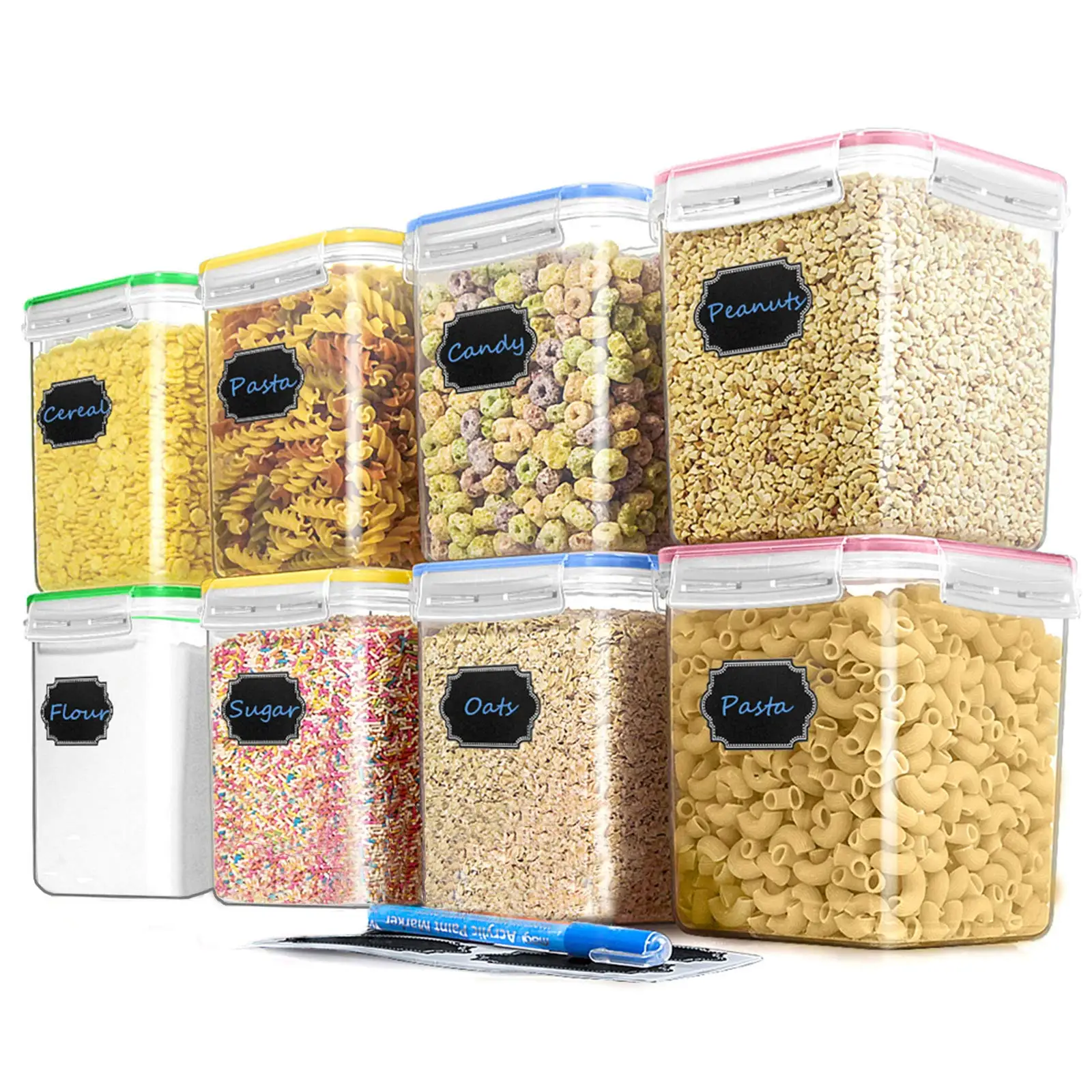 Airtight Food Storage Containers 12 Pieces 2.5L Plastic PBA Free