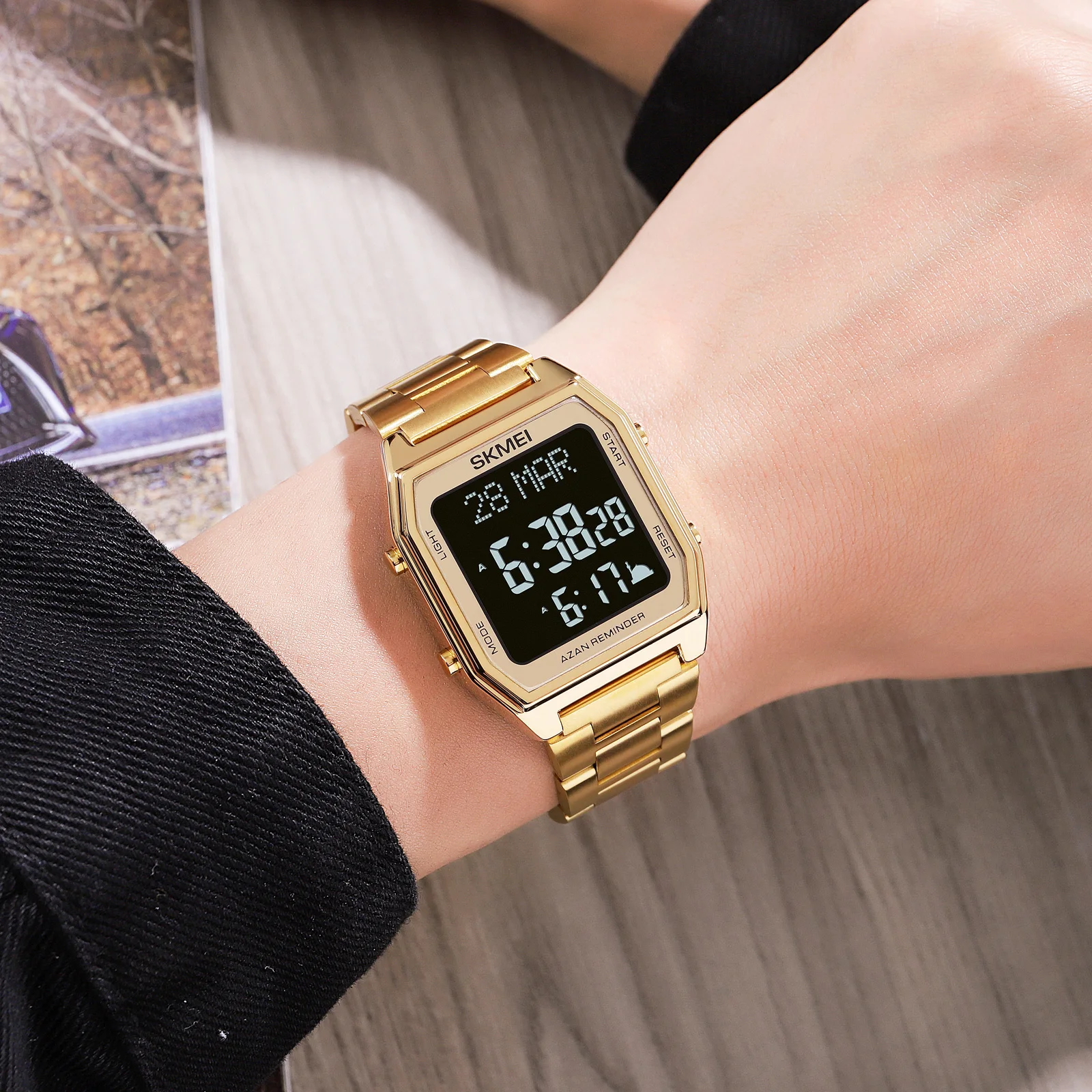 Skmei High Quality Qibla Alfajr Watches Men Digital Wristwatch 1763 Azan Wholesale Islamic Muslim Al Fajr Prayer Watch