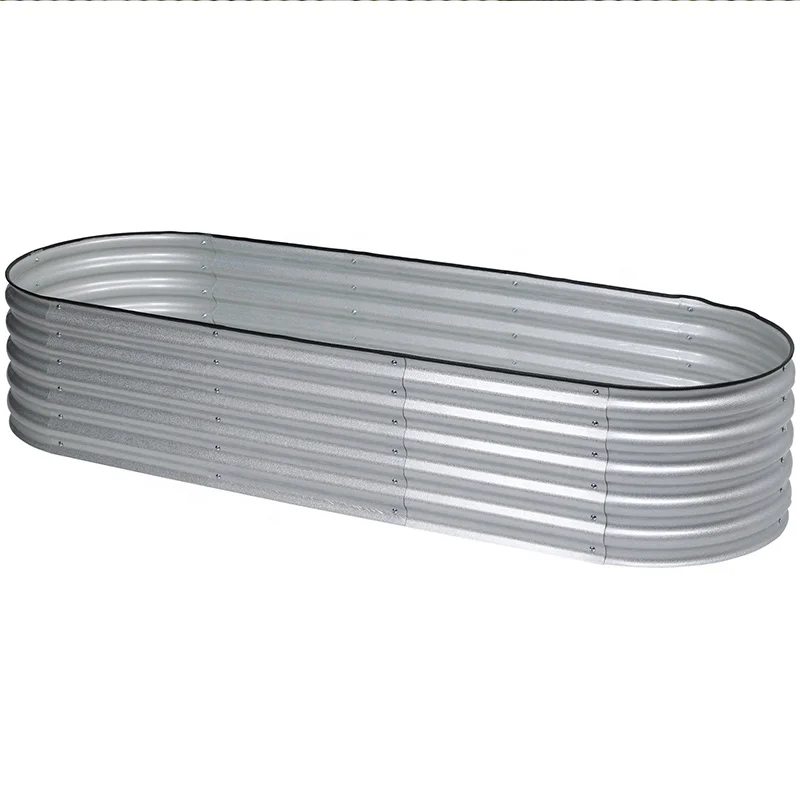 Galvanized Steel Raised Garden Bed Kit Oval Large Metal Raised Garden