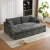 Charcoal chair with 2 ottoman