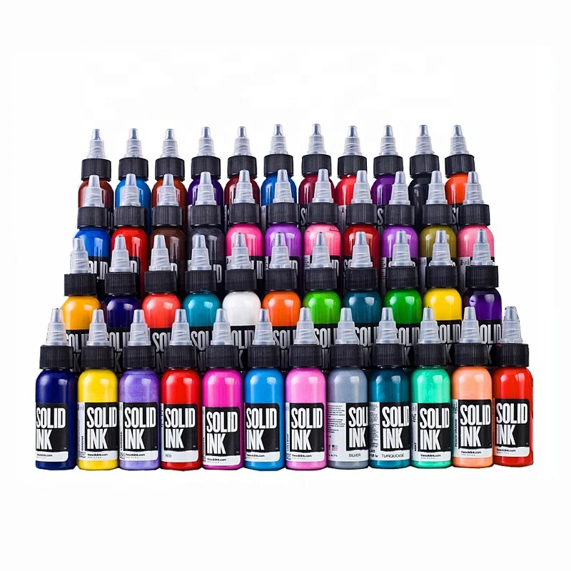 Solid Ink Professional 12 Color Tattoo Ink Set  1 Ounce  eBay