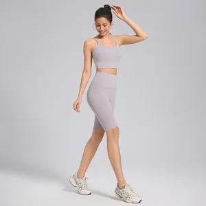 Workout Wear High Waisted Workout Yoga Shorts Leggings Bra 2 Piece Yoga Set Custom Fitness Wear Sports Suits Yoga Sets for Women