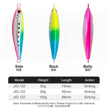 Cheery New Fishing Lures Metal Jigs 60g 80g 100g Slow Pitch Jigging Lure With Glow Zebra Lead Fish Metal Slow Jig – Metal Jig – view 3
