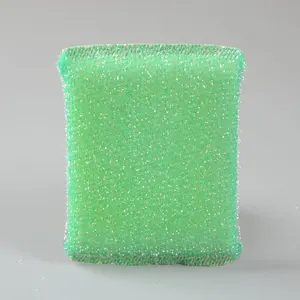 High Quality Dish Pot Scourer Silver Gloden Wire Sponge Pads Kitchen Cleaning Foam Sponge Pad Silver Non-Scratch Scourer