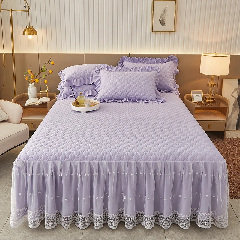 Buy Wholesale China Custom Bedspread Princess Girls Beautiful Decorative  Duvet Flat Sheet Velvet 4pcs Wholesale Bed Skir & Bedding 4pcs Set at USD  44