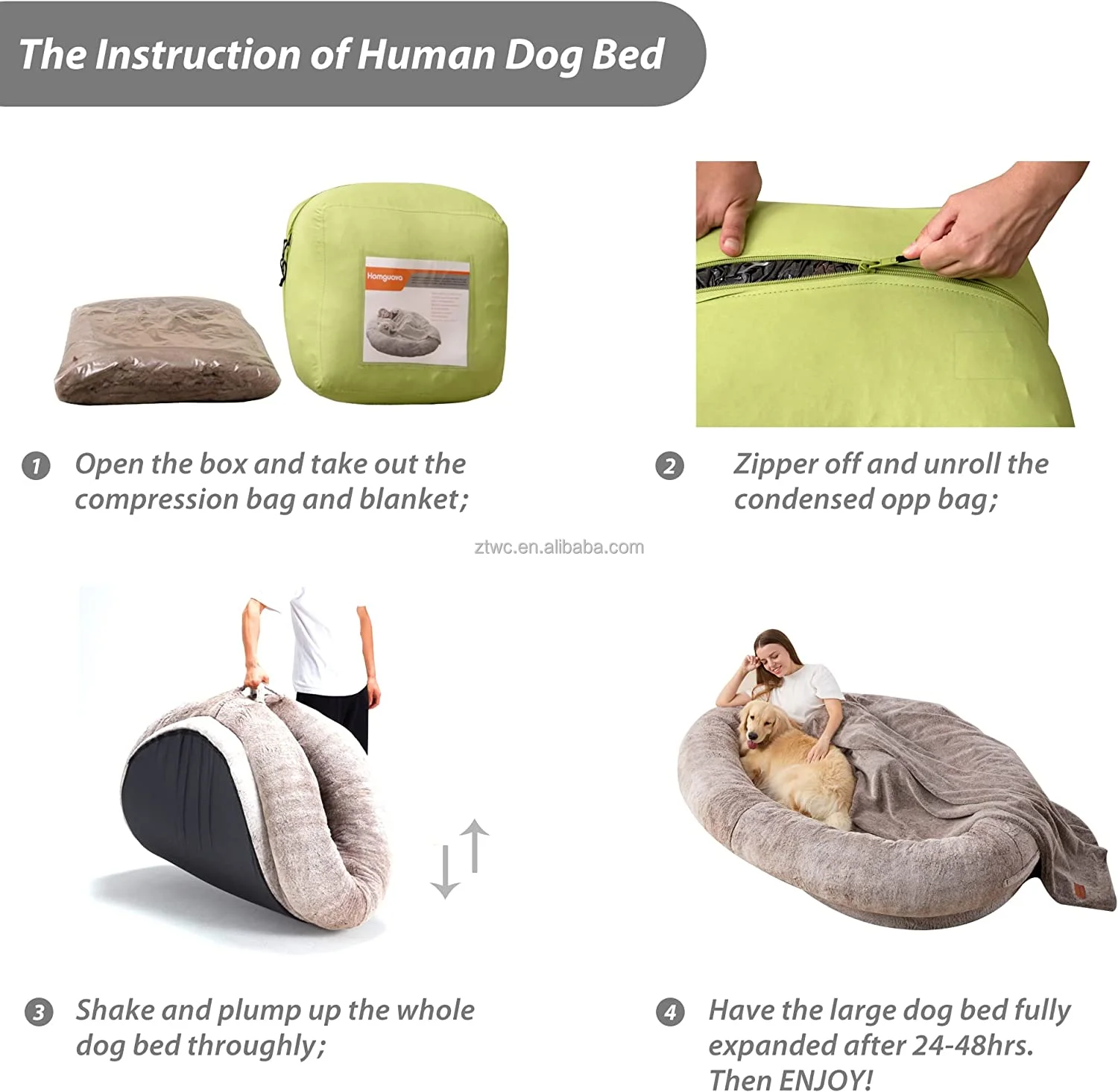 Large Human Dog Size Bed Luxury Washable Sofa Giant Dog Bed Memory Foam