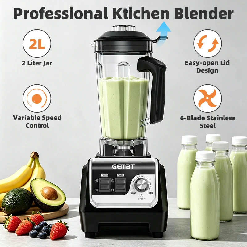 Heavy Duty Blender Commercial High Quality Smoothie Maker Mixer Electric Table Blender Wall Breaking Machine Liquidificador