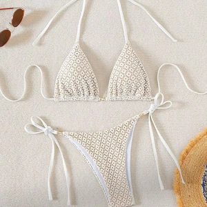 New Sexy Hollow Out Bikini Set for Women, Two Piece Swimsuit with Hollow Out Design for Beach or Pool Wear