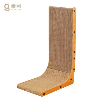 Stylish L-Shape Cat Scratcher Post Modern Large Cat Scratching Furniture with  Corrugated Paper