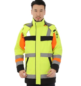Hi-Vis Anti-Static Breathable Waterproof Winter Outdoor Climbing Thermal Safety Workwear Jacket Uniform