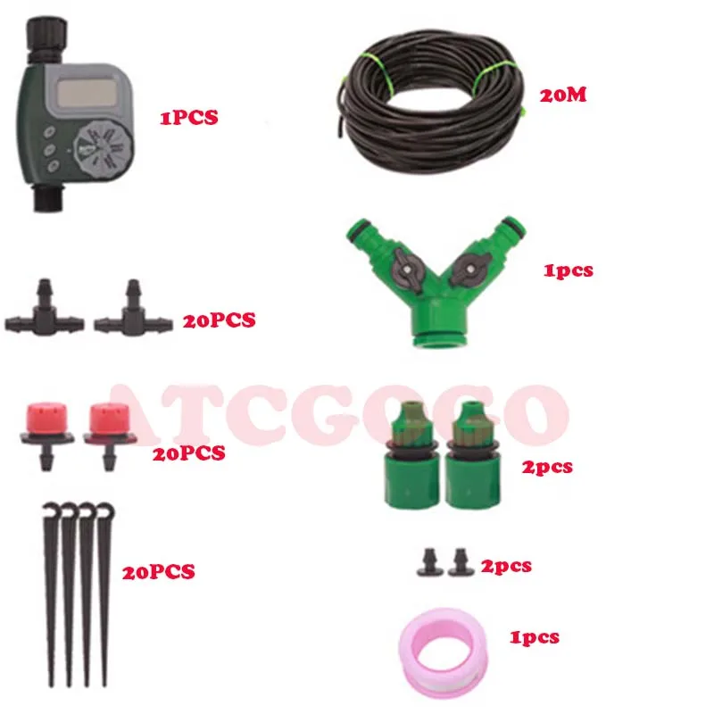 Automatic Garden Watering Timer Kit 30m Water Irrigation Kit Set Micro Drip Watering System