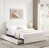 Ivory + Upholstered + Boucle+Queen Size