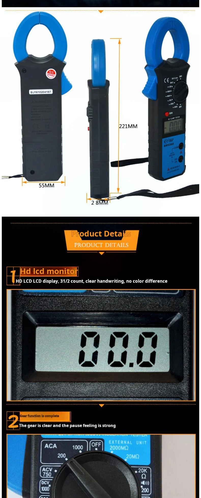Digital Clamp Meter Multimeter High Precision Type 266 Ammeter Multi ...