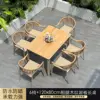 120x80mm slab long table with 6 chairs