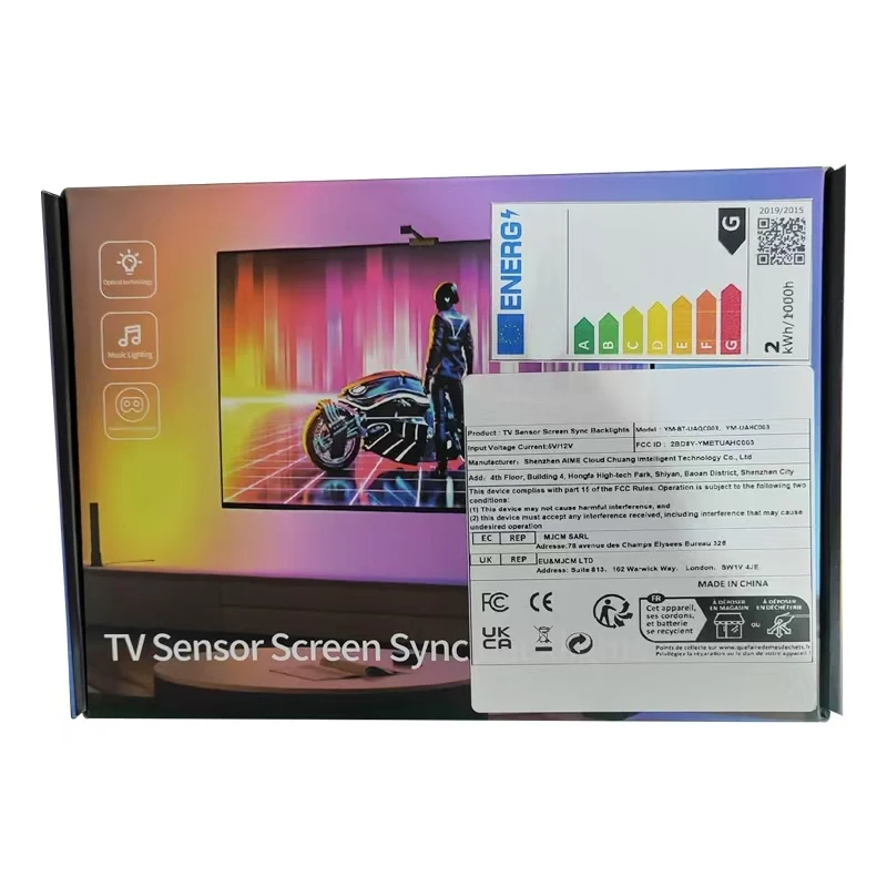 3.8M RGBIC Sensor-Controlled LED Strip Light 12V DC Color Picker 2.4G for Bluetooth Ulamp APP TV Back Lighting Lamp Remote