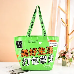 Kalanta Custom logo Pattern Eco Reusable Recycle Fabric Grocery Tote Pouch Supermarket Foldable Spunbond pp Non Woven Shopping