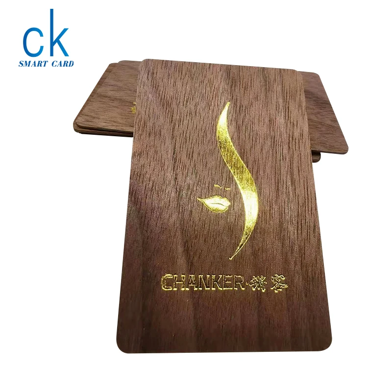 Sample Customized Gold Foil Craft Printing High Quality Wood Card