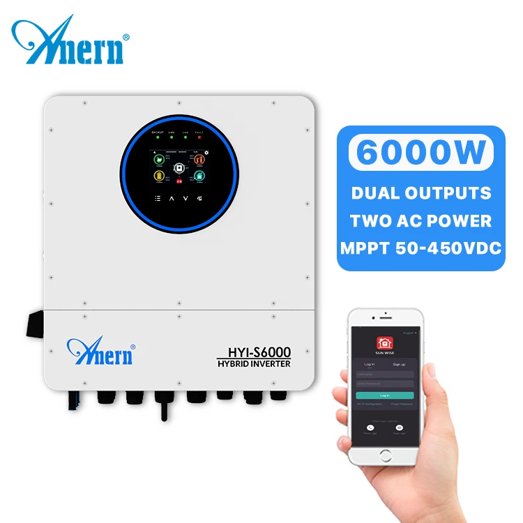 Anern Pure Sine Wave Inverter Charger Single Phase off Grid Solar Inverter 12v 24vdc 220 Vac 2000w 3000w Solar Power Inverter