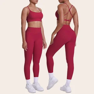 Sport Wear Women Set High Quality Customize logo Wholesale Two Piece Set Gym Yoga Bra and Leggings