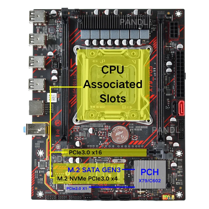 NEW X79-VG5 Desktop PC Workstation Mainboard Kit Supports Intel