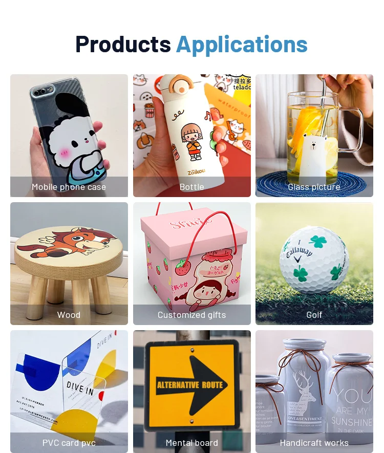 High Speed IMPRESORA Uv A3 Digital Printer A3 Flatbed GLASS BOTTLE MENTAL Sticker 3d Uv PrintING Machine A3 Uv Flatbed Printer