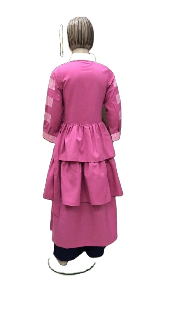Customized Logo Good Quality School Uniforms for Saudi Arabia Girls Sleeveless Frock Dress